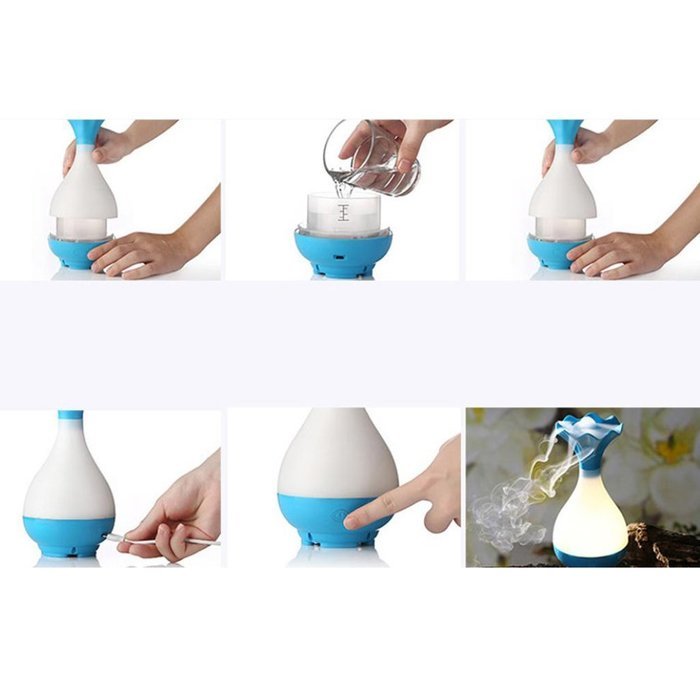 Lary intel Ultrasonic Home Aroma Humidifier Air Diffuser Purifier Atomizer (Blue) N15