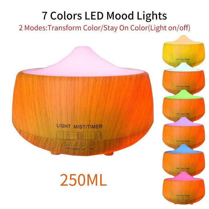 Aromatherapy Essential Oil Diffuser,Anskp 250ml Wood Grain Ultrasonic Cool Mist Whisper-Quiet Humidifier with... N6