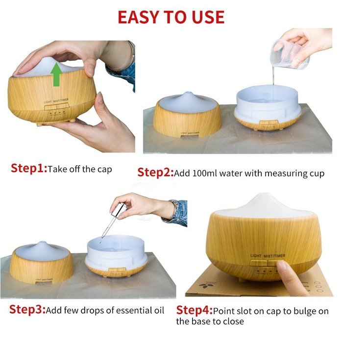 Aromatherapy Essential Oil Diffuser,Anskp 250ml Wood Grain Ultrasonic Cool Mist Whisper-Quiet Humidifier with... N7