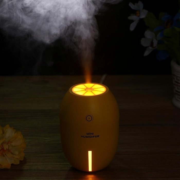 DaySeventh 2016 New Design Portable USB Humidifier Air Purifier Steam Diffuser Mist for Office Room Car (Yellow) N12