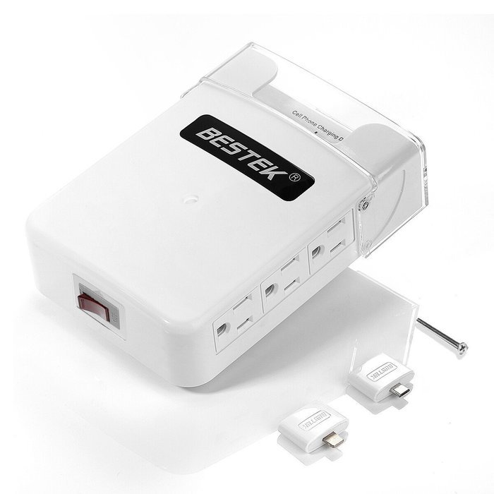 BESTEK 6-Outlet Upgraded Wall-Mount Surge Protector with 5.2A 4 USB Charging Station and Phone Charging Dock N7