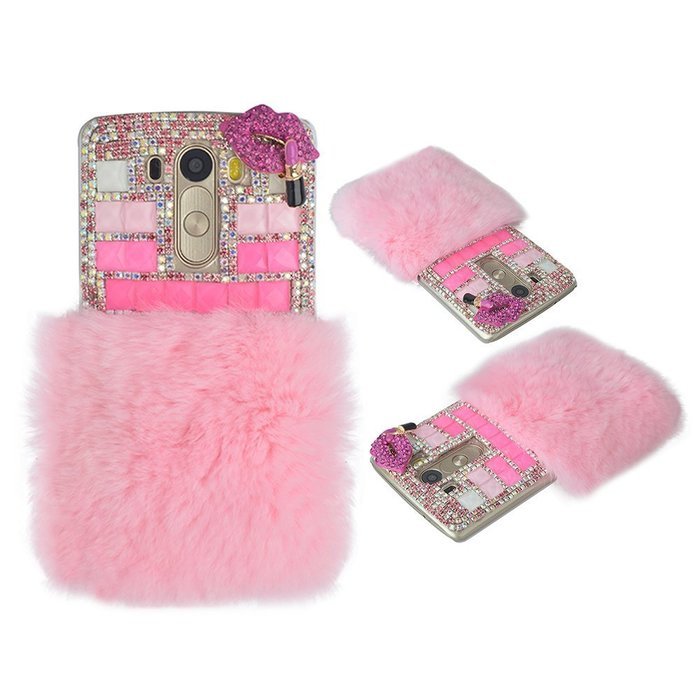 Spritech(TM) Bling Phone Case For LG G3 mini,3D Handmade Purple Crystal Silver Flower Pendant Accessary Design... N54
