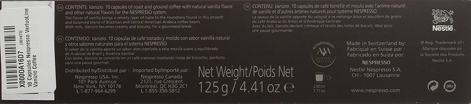 10 Capsules Nespresso VertuoLine Vanizio Coffee N2