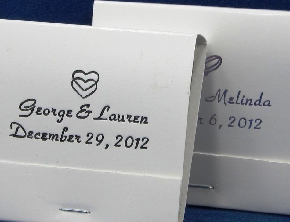 100 white personalized matchbooks wedding favors bridal shower birthday custom printed matches free personalization N4