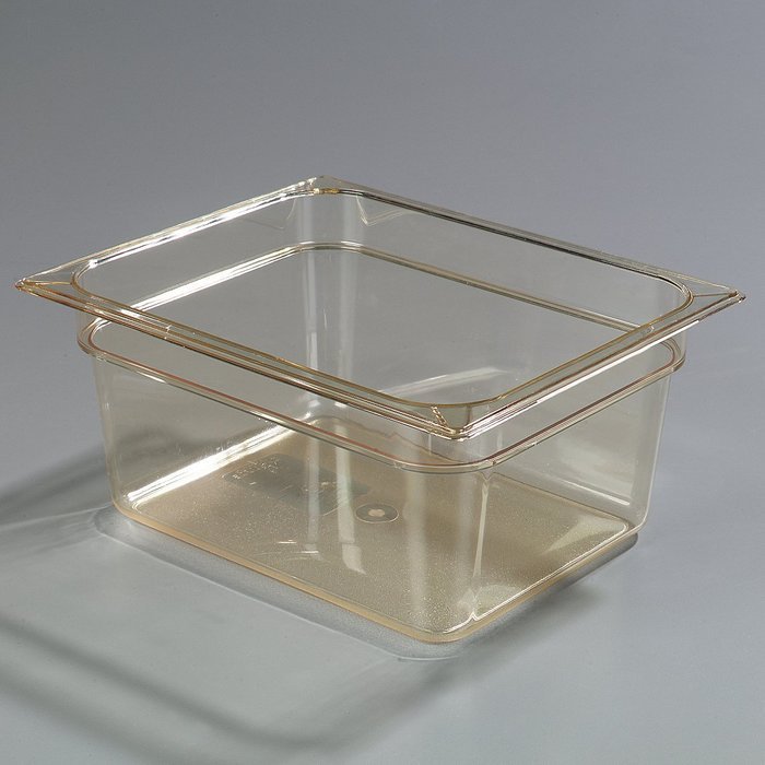 Carlisle 10422B13 High Heat One-Half Size Food Pan, 8.7-quart Capacity, 6" x 10.38" x 12.75", Amber (Case of 6)