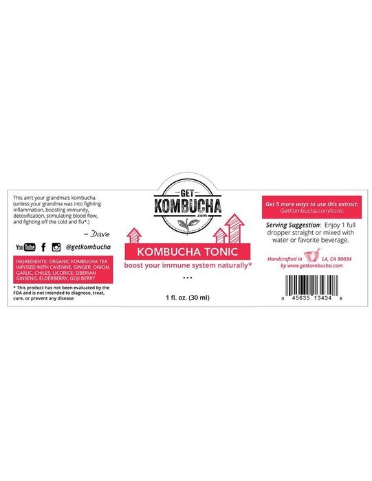 Kidney Liver Lung Tonic with Organic Kombucha Tea Extract by Getkombucha - (1-2 Month Supply). N8