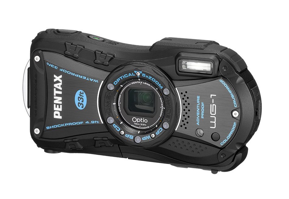 Pentax Optio WG-1 Digital Camera - Black (14MP, 10m Water Proof, 1.5m Shock Proof, 5 x Wide Angle Optical Zoom...