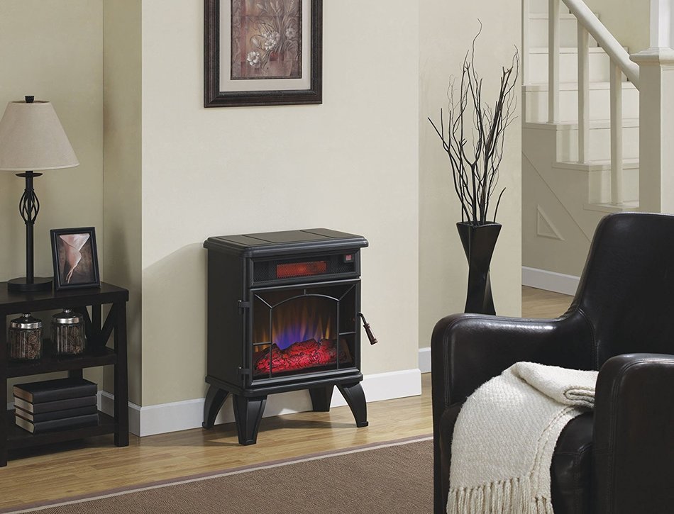 Duraflame DFI-550-0 Mason Freestanding Infrared Quartz Fireplace Stove, Black N2
