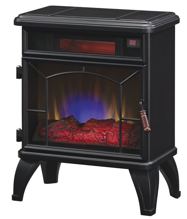 Duraflame DFI-550-0 Mason Freestanding Infrared Quartz Fireplace Stove, Black N3