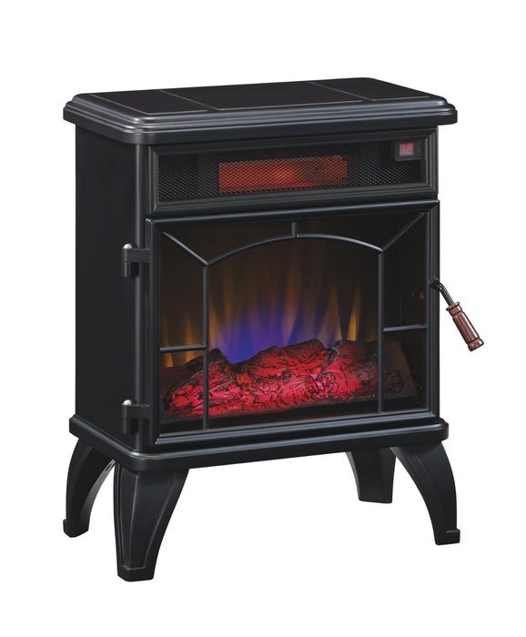 Duraflame DFI-550-0 Mason Freestanding Infrared Quartz Fireplace Stove, Black N4