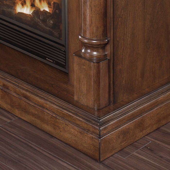 Duluth Forge Full Size Dual Fuel Vent Free Gas Fireplace - 32,000 BTU, Remote Control, Walnut Finish