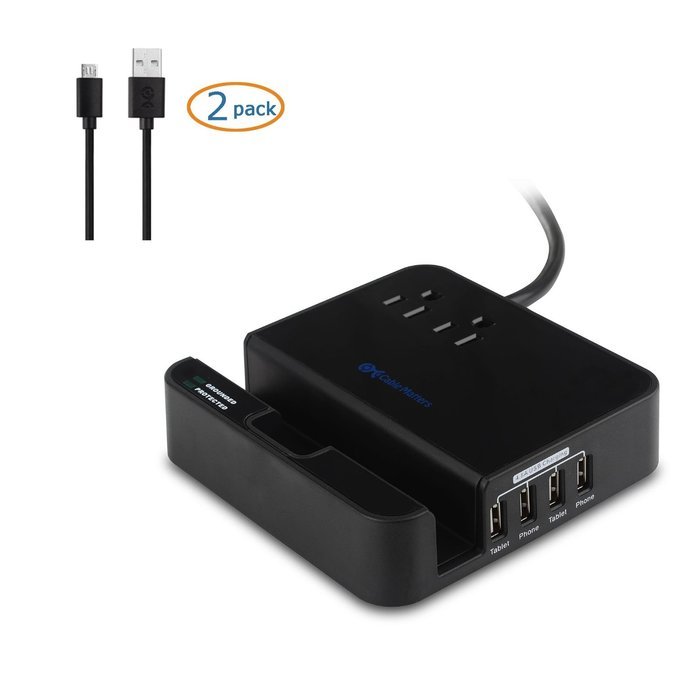 Cable Matters 6-Rotating Outlet Surge Protector Power Strip with 3.4A Dual USB Charging N2