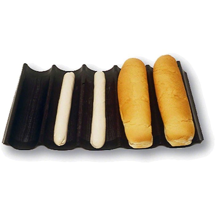 Matfer Bourgeat Silform 6 Compartment Baguette Baking Mold, 3.62" 60-04206