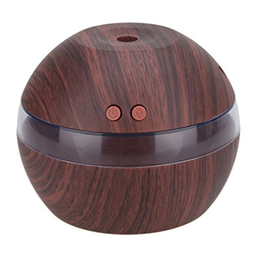 XIDAJE USB Air Diffuser with LED lighting Ultrasonic Aroma Aromatherapy Humidifier Cool Mist (Light Wooden Color) N2