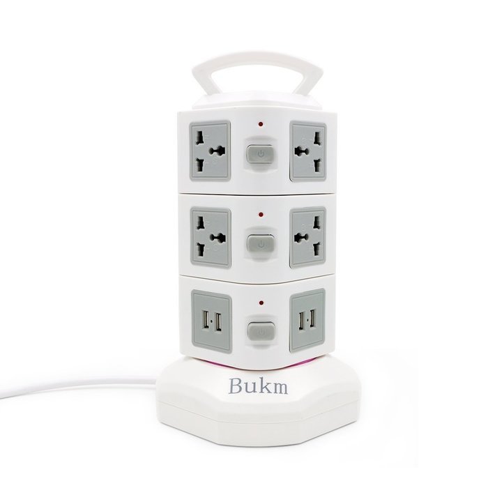 Surge Protectors USB, Bukm Smart Power Strip Tower, 4-Port USB Travel Charger Charging Station 10-Outlet Surge... N4
