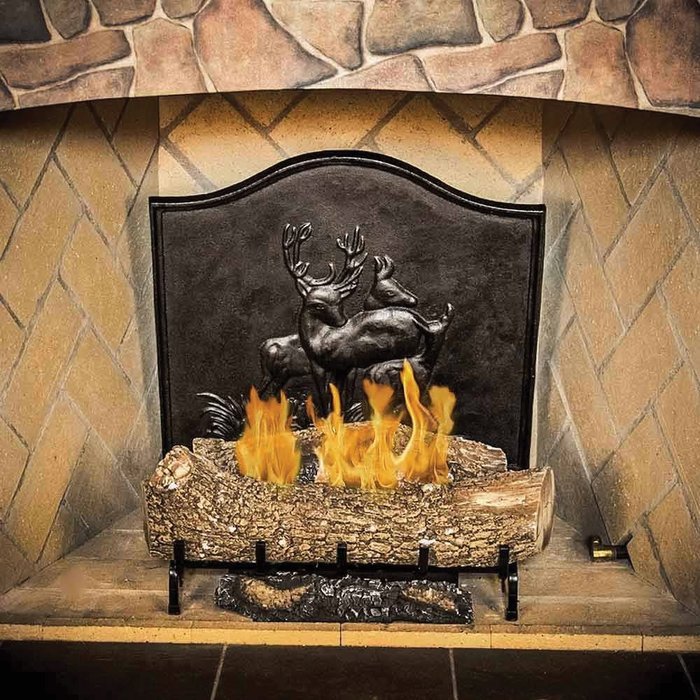 Cast Iron Fireback - Deer 20" H x 17" W N2