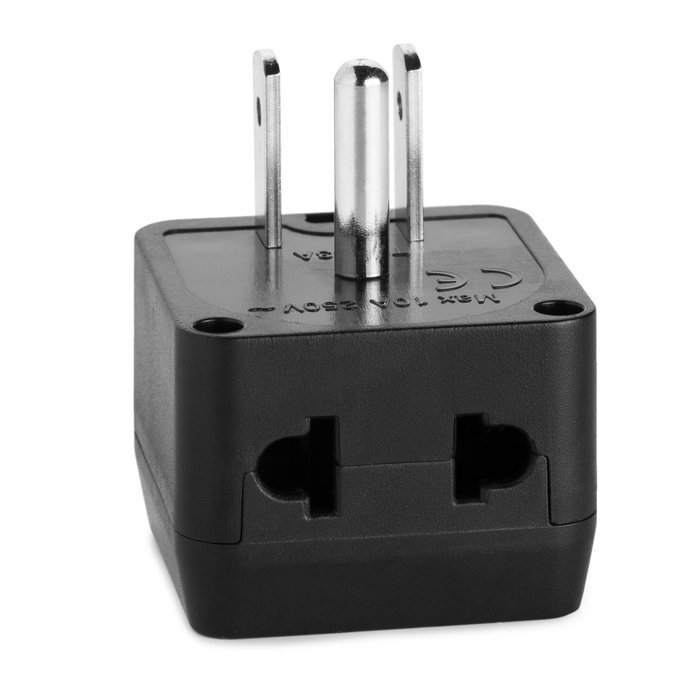 Yubi Power 2 in 1 Universal Travel Adapter with 2 Universal Outlets - Built in Surge Protector - 3 Pack - Black...