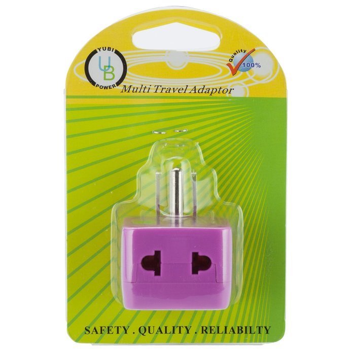 Yubi Power 2 in 1 Universal Travel Adapter with 2 Universal Outlets - Built in Surge Protector - 3 Pack - Black... N3