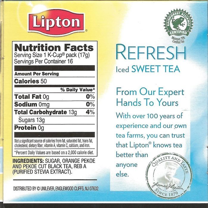 Lipton K-Cup Refresh Sweet Tea 16 ct