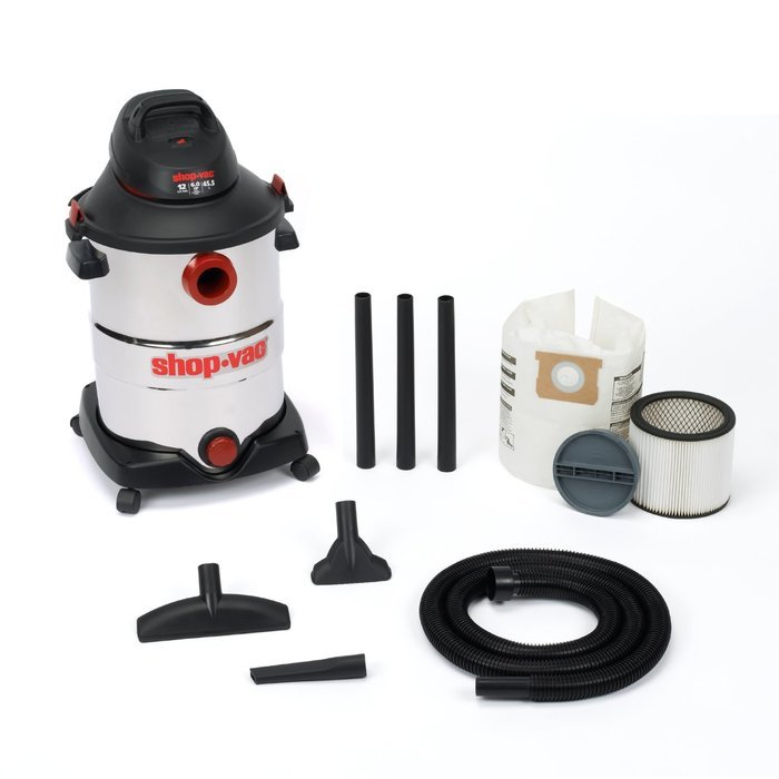 Shop-Vac 5986200 12-Gallon 6.0 Peak HP Stainless Steel Wet Dry Vacuum N2