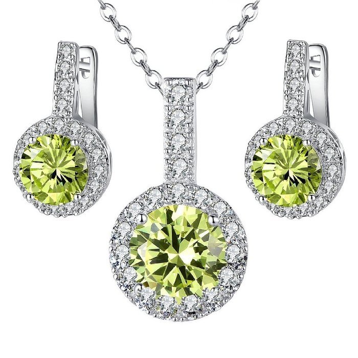 Jewelry Set- Morenitor[TM] White Gold Plated Swarovski Elements Crystal Necklace Earrings Set N9