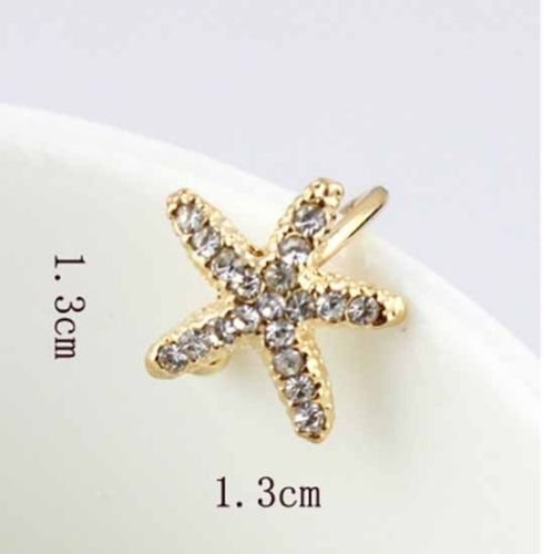 1PC Women Crystal Glitter Rhinestone Cute Starfish Ear Clip Cuff Wrap Earrings