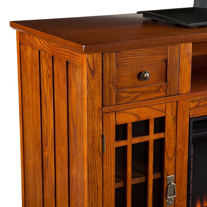 SEI AMZ3839E Salinas Electric Media Fireplace, Mission Oak N6