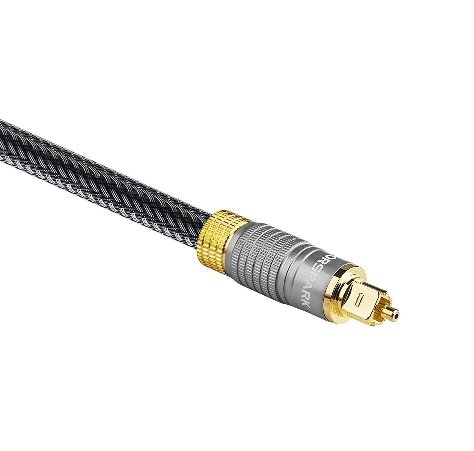 Forspark Digital Optical Audio 24k Gold Plated Toslink Cable 3ft- Cl3 Rated
