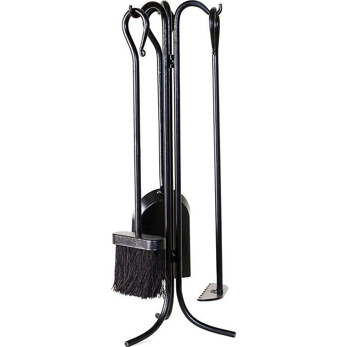4Pc Wood Stove Toolset Black