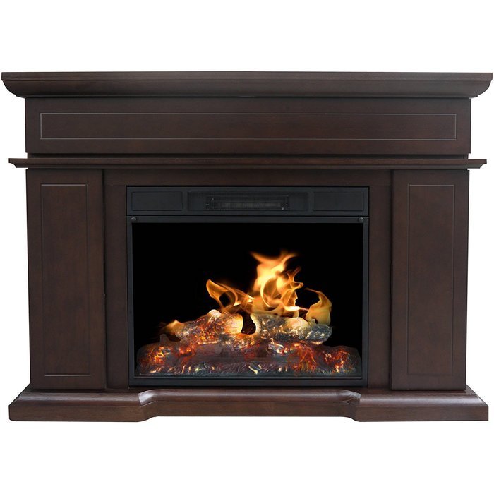 Dark Chololate Decor Flame Yellowstone 46" Mantle Media Fireplace For Up To 55" TV N3