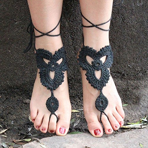 Candy Color Cute Sandals Crochet Cotton Foot Jewelry Anklet Bracelet Ankle Chain