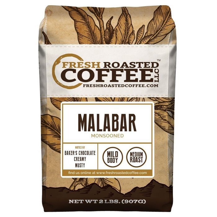Monsooned Malabar AA Coffee, Whole Bean Coffee, Fresh Roasted Coffee LLC. (2 lb.) N3