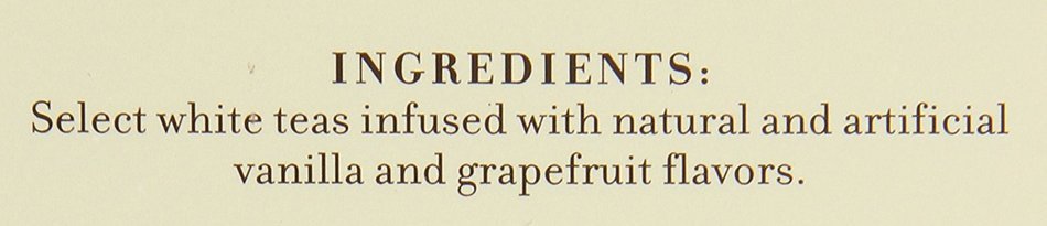 Harney & Sons White Tea, Vanilla Grapefruit, 20 Sachets (Pack of 6) N3