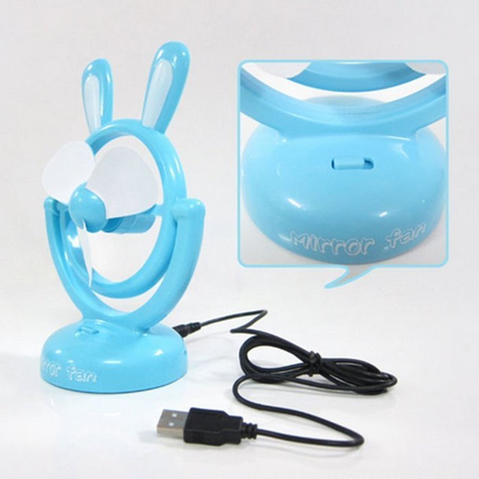 Special Life Mini High Velocity Personal Fan, Cute Creative Cartoon Rabbit USB Fan, 180 Degree Rotatable, Portable... N2