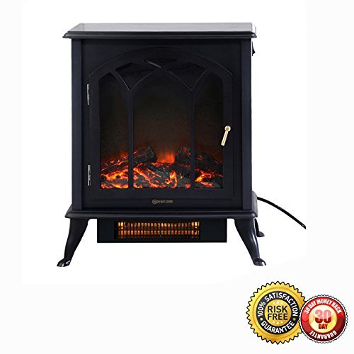 New Free Standing Electric 1500W Fireplace Heater Fire Flame Stove Wood Adjustable N5