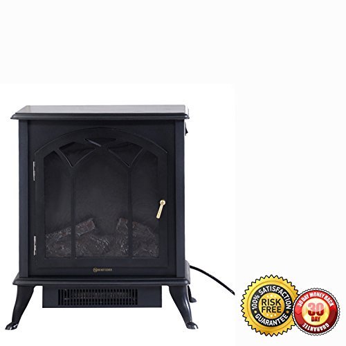New Free Standing Electric 1500W Fireplace Heater Fire Flame Stove Wood Adjustable N6