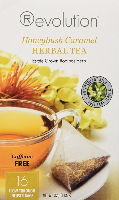 Revolution Tea Honeybush Caramel Herbal Tea, 16 Count
