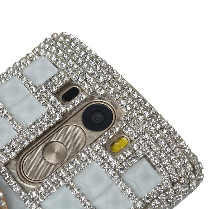 Spritech(TM) Bling Phone Case For LG G3 mini,3D Handmade Purple Crystal Silver Flower Pendant Accessary Design... N65