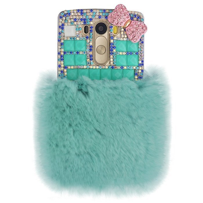 Spritech(TM) Bling Phone Case For LG G3 mini,3D Handmade Purple Crystal Silver Flower Pendant Accessary Design... N68
