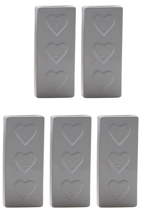 Gicos QS5053A/B Radiators Humidifier, White Ceramic, Three Hearts Design (Pack of 5)