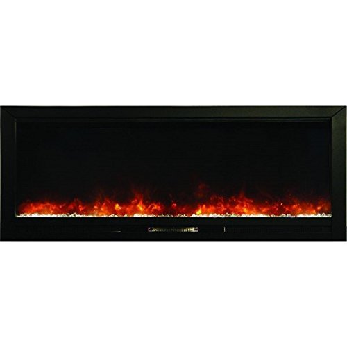 Y Decor FP1700-BLT 70" Built-In Wall Mounted Electric Fireplace, Large, Black