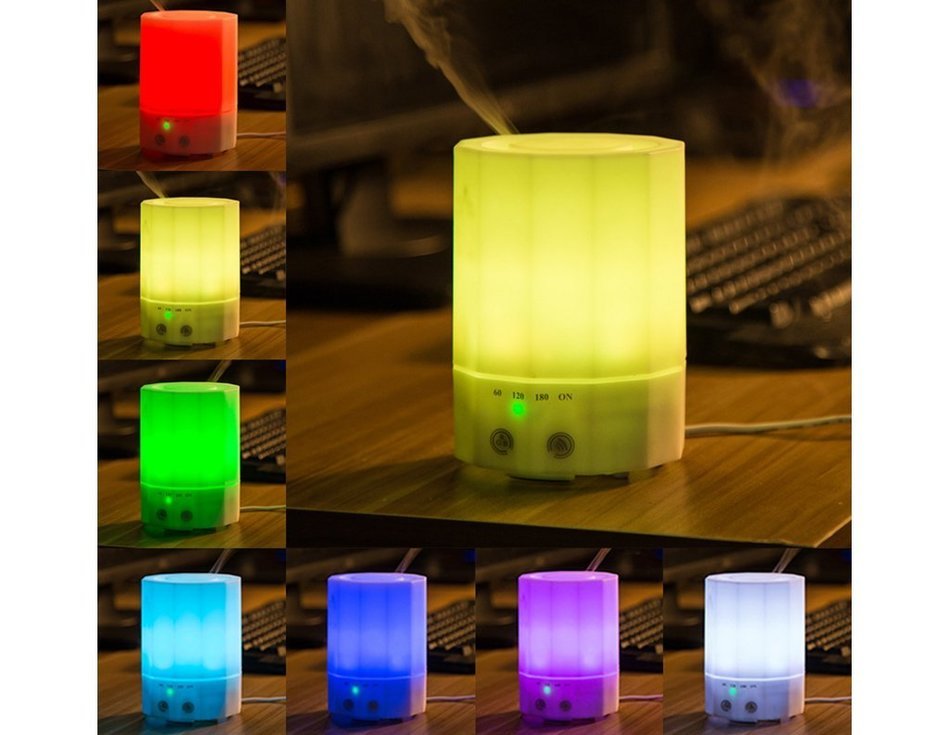 200ml Aromatherapy Essential Oil Diffuser, SolidPin Portable Ultrasonic Cool Mist Aroma Humidifier w/ 7 Color... N3