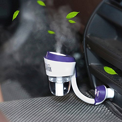 FEI&S Car aromatherapy humidifier mini cars USB humidifier car air purifier aromatherapy machine , Black ,2 USB... N2