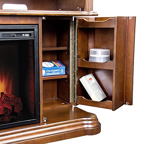 Pleasant Hearth Melton Media Fireplace in Mahogany Finish