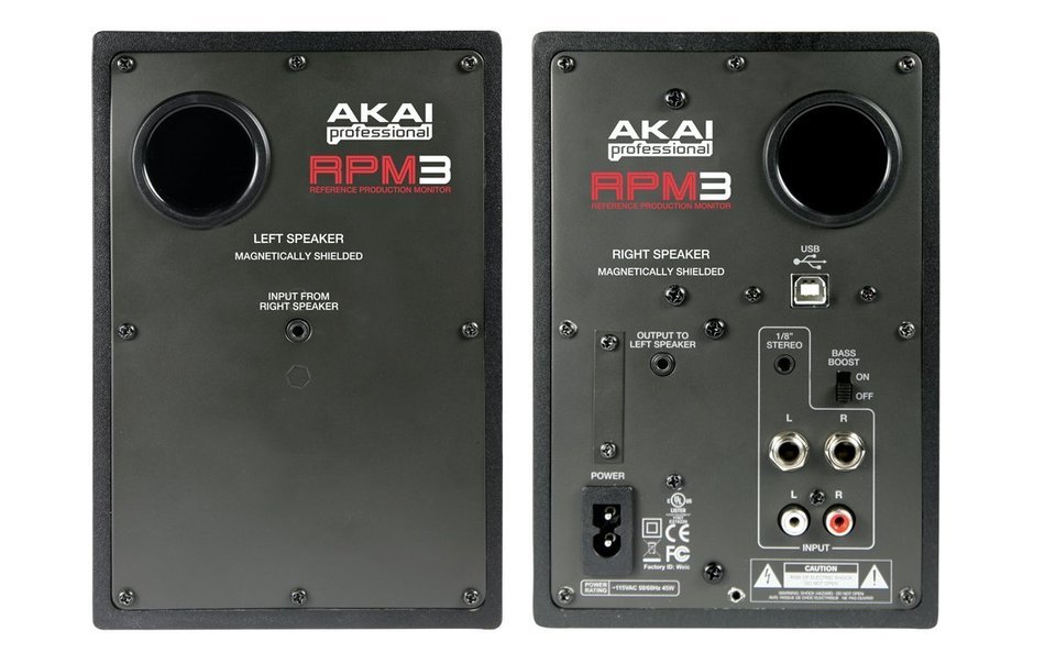 Akai Professional RPM3 Production Monitors with USB Audio Interface N2