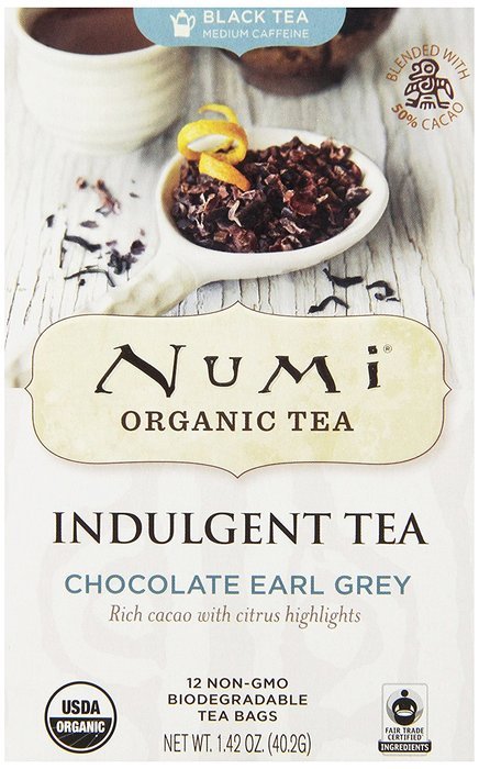 Numi Organic Indulgent Tea, Chocolate Rooibos, Caffeine Free Herbal Teasan, 12 Count Tea Bags (Pack of 3) N50
