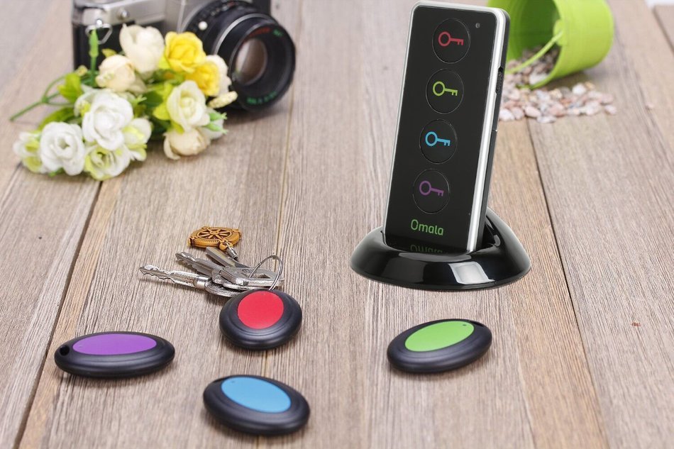 Omala&reg; Wireless Rf Item Locator Key Finder with Base Support and LED Flashlight, Pet, Cell, Wireless Rf Remote... N4