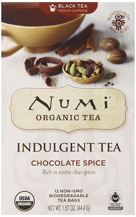 Numi Organic Indulgent Tea, Chocolate Rooibos, Caffeine Free Herbal Teasan, 12 Count Tea Bags (Pack of 3) N56