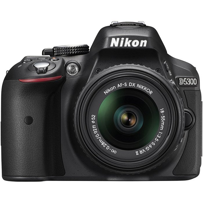 Nikon D5300 DX-format Digital SLR Kit w/ 18-55mm VR II and 55-300mm VR Lens Kit (Black) N5