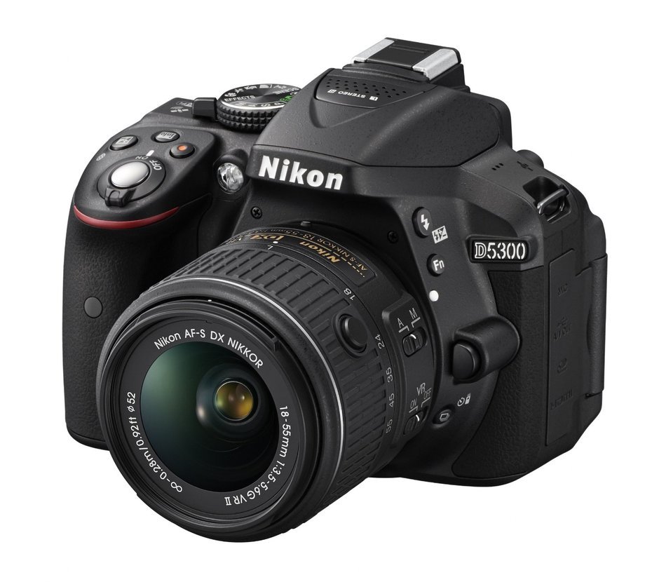 Nikon D5300 DX-format Digital SLR Kit w/ 18-55mm VR II and 55-300mm VR Lens Kit (Black) N8